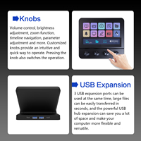 Console de macros MiraBox N4 Stream Deck Plus Style |   10 touches personnalisées + panneau tactile + 4 boutons rotatifs |   Fonction HUB |   Directement de l'usine