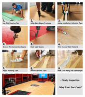Terrain de sport synthétique souple en PVC, facile à poser soi-même, longueur personnalisée, durable, imperméable, terrain de basket-ball intérieur