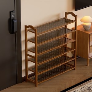Bamboo and wood <b>shoe</b> rack, home entrance, indoor multi-layer simple <b>shoe</b> cabinet, <b>space</b>-<b>saving</b>, large-capacity <b>storage</b> rack - Product Image 2