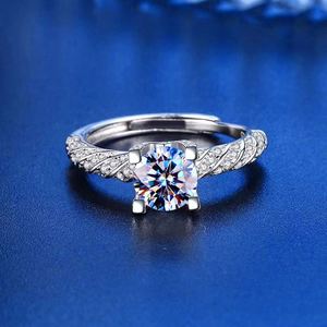 Anillo De Acero Inoxidable Full Moissanite Diamond <b>Ring</b> <b>Adjustable</b> Open Zircon <b>Ring</b> Engagement Copper <b>Rings</b> for Bridal - Product Image 2