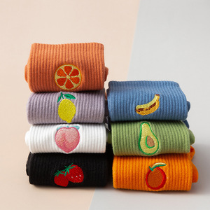 Design de mode coton mignon avocat à motifs fruits chaussettes femmes filles nouveauté drôle équipage chaussettes - Product Image 2