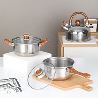 Ensemble de 12 casseroles et poêles de cuisine en acier inoxydable antiadhésif