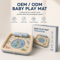 Tapis aquatique sensoriel pour bébés avec cadre gonflable en PVC, fenêtre centrale scellée et coussin amovible pour programmes de vente au détail personnalisés