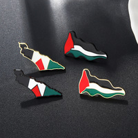 Usine en gros émail badge épinglette concepteur personnalisé blanc coloré métal ruban palestinien drapeau broche avec des vêtements