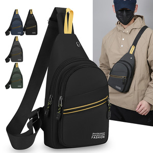 Men's Chest Bag Oxford Cloth Large Capacity Crossbody Bag For Leisure Travel Solid Color Army Green Dark Blue Gray Black - Product Image 2