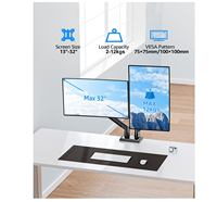 Support double moniteur compatible avec les écrans de 13 à 27 pouces, capacité de charge de 2 à 12 kg, support pour 2 moniteurs