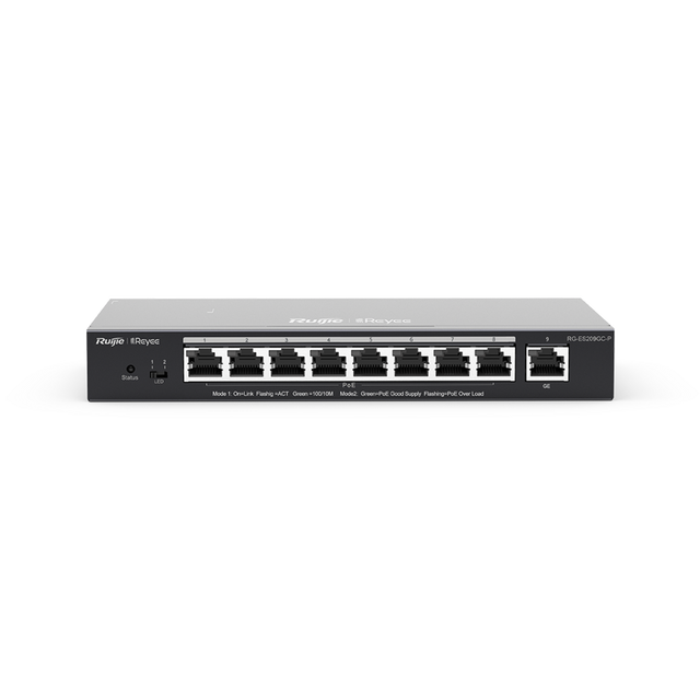 Ruijie Reyee RG-ES209GC-P Switch 8 X 10/100Mbps Electrical Ports (PoE/PoE+ Support) RG-ES209GC-P