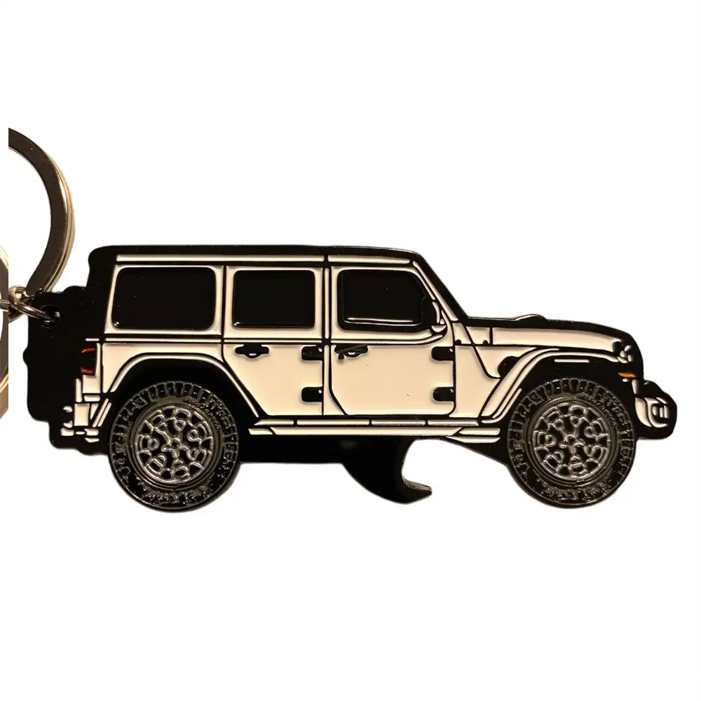 Özel çinko alaşım Metal 2d/3d araba vücut logosu anahtarlık hediye olarak Jeep araba şekil modeli emaye anahtarlık