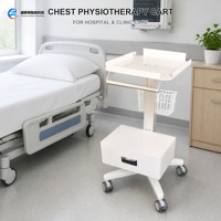 Chariot de physiothérapie médical HFCWO pour machine à expectorant, avec tiroir, panier métallique et roulettes verrouillables pour salle d'hôpital