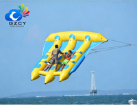 Bateau gonflable commercial en forme de poisson volant, tube gonflable tractable pour sports nautiques et divertissements de plage