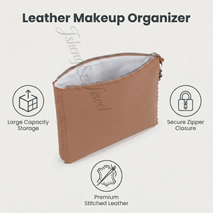 Bolsa de Maquillaje de Cuero PU con Diseño de Oso Adorable, Cierre Seguro, Duradera, Ecológica, Gran Capacidad, para Mujeres, Viajes, para Pañales - Product Image 4