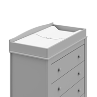 Table à langer moderne à 3 tiroirs, finition gris galet, pour système de tiroirs emboîtables certifiés Gold en acier