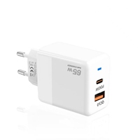 Adaptor Daya Pengisi Daya Dinding GaN 65W USB PD dengan Dukungan Protokol Lengkap Colokan US EU UK, QC3.0 PD45W Pengisian Cepat dengan Lampu LED