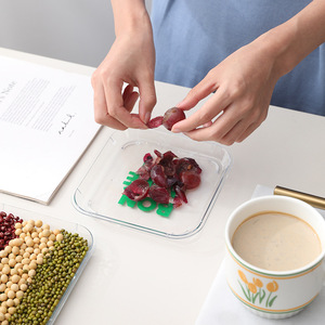 Juego de recipientes para comida con diseño de dibujos animados, forma irregular, plato pequeño transparente para refrigerios, pasteles, frutas, uso en hoteles, café y té. - Product Image 3