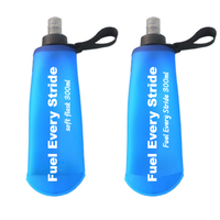 Bouteille d'eau pliable en TPU souple sans BPA, gourde souple à presser pour la course, les voyages, le camping avec sangle de transport