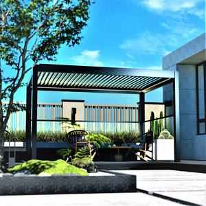 Ideas de Pérgolas Modernas de Aluminio Personalizadas, Kits de Toldos de Pérgola con Techo Retráctil de Láminas Fácil de Ensamblar - Product Image 1