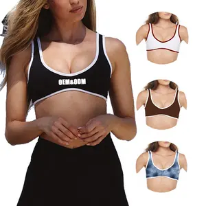 Nouveau design U Neck Fitness Yoga Apparel Solid Color Sleeveless Quick Dry Respirant High Impact Womens Sports Bras