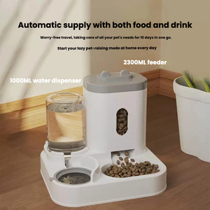 Produk Hewan Peliharaan Mangkuk 2-in-1 untuk Kucing dan Anjing Dispenser Air Plastik Baru Perlengkapan Hewan Peliharaan untuk Hewan Peliharaan - Product Image 2