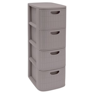 Cassettiera salvaspazio 4C <b>Slim</b> (30x40x80cm) DOMUS HOME COLLECTION Greige 90701 - Product Image 1