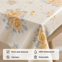 Nappe en PEVA écologique en gros, motif rose orange, personnalisable, jetable, taille sur mesure pour supermarché