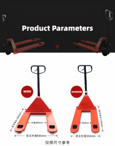 Carrello Elevatore Manuale ZOOYA in Offerta, Transpallet da 2-3 Tonnellate, Stoccatore con Larghezza Forche 685mm per Fuoristrada - Product Image 3