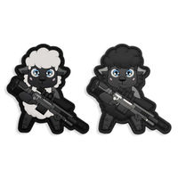 Patch de moral Spot Sniper Sheep, en PVC souple et caoutchouc, lumineux, avec fixation Velcro, pour brassard et sac à dos, compatible avec les gilets tactiques