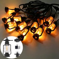 Guirlande lumineuse LED style lampe à pétrole vintage, étanche IP65, ampoule Edison pour décoration extérieure de jardin, patio, cour, festival