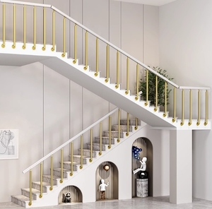 Modern Eenvoudig Ontwerp Voor Ijzeren Trapleuning Interieur Ijzeren Trapleuning Roestvrijstalen Houten Trapleuning - Product Image 3