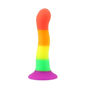 175毫米硅胶假阴茎带吸盘彩色肛门塞阴器刺激器女性性玩具色情成人用品