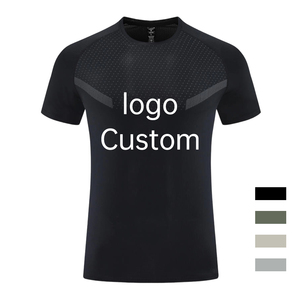 Running Men Jogging Shirt Quick Dry Sports Casual Outdoor Breathable Short Sleeve Reflective Print Gym Tennis <b>Tshirts</b> - Product Image 1