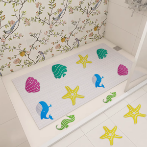 Xuri Belle mer Animal anti-dérapant autocollants poisson hippocampe étoile de mer coquille formes couleurs vives pour salle de bain sécurité facile <span class=keywords><strong>à</strong></span> <span class=keywords><strong>coller</strong></span> - Product Image 1