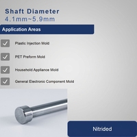 Pasador Expulsor DIN 1530 38CrMoAl (1.8507) Nitrurado 4.1-5.9mm para Molde de Inyección de Plástico, 100% Inspeccionado