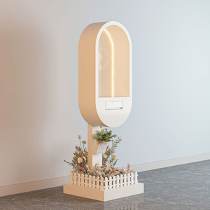 Cabine téléphonique de mariage à DEL avec lumières de plusieurs couleurs, support de livre d'or, cabine téléphonique blanche pour la décoration de mariage - Product Image 6