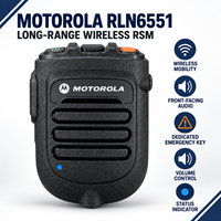 Kit RSM sans fil longue portée Motorola RLN6551B avec micro-haut-parleur pour radios mobiles XPR4350, XPR4550, XPR5550