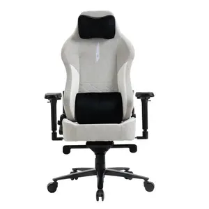 2024 Oem Beige Light Gray Office Home Gaming Gear Chairs Computer Swivel Seat Gaming Chair with Magnetic Headrest Frog Mechanism