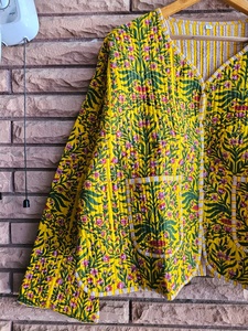 Meilleure veste matelassée en coton faite à la main, motif floral, fermeture à ceinture, douce, séchage rapide, pour femmes, vêtements d'hiver - Product Image 5