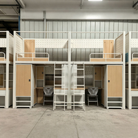 Lit mezzanine moderne en métal avec escalier pour hôpital, dortoir, école, hôtel, appartement ou chambre