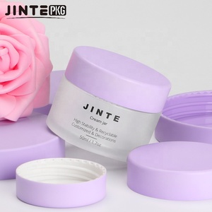 Ustomized-Tapas acrílicas para coche, 1oz 2oz 4oz 5oz 6oz 8oz PETG jar with purple lids - Product Image 6
