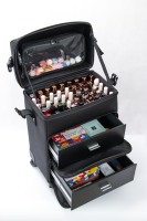 KONCAI Beauty Nail Case Chariot de maquillage à roulettes pour salon de beauté Organisateur de vernis à ongles avec tiroirs