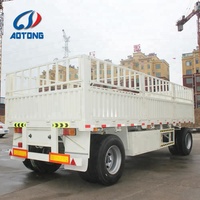 Remorque industrielle à double essieu 4x4 avec barre de traction de 20 pieds pour transporteur de conteneurs ISO, remorques de tracteur pour camions complets, remorques de camions agricoles