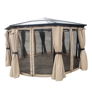 Gazebo de Jardín de Aluminio Resistente al Agua, Independiente, para Exteriores, con Mosquitera - Product Image 2