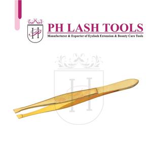 Pinzas profesionales de punta inclinada para cejas, en Color dorado, Etiqueta Privada, Punta inclinada de alta calidad, marca privada - Product Image 5