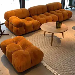 आधुनिक मखमली कपड़ा सोफा अनुभागीय असबाबवाला लक्जरी फर्नीचर सोफा सेट डिजाइन