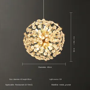 <span class=keywords><strong>Lampadario</strong></span> di Lusso in Cristallo 3000K a Ramo di Dente di Leone, di Alta Gamma per l'Arredamento Domestico, Facile da Installare a Soffitto per Soggiorno e Camera da Letto delle Ragazze - Product Image 6