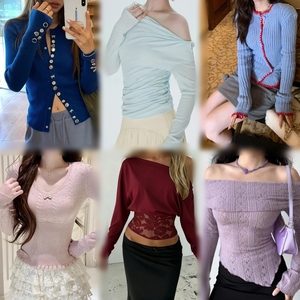 เสื้อผ้าผู้หญิงมือสองสำหรับฤดูใบไม้ร่วงและฤดูหนาว รวมเสื้อสเวตเตอร์ เสื้อถัก เสื้อโค้ท คละแบบ ขายส่ง - Product Image 5