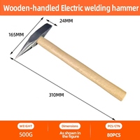 MYJ 45 # acier au carbone manche en bois marteau de machiniste 300g 500g soudage électrique écaillage maillet scories marteau écaillage pour le soudage
