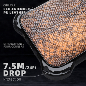 Étui de téléphone en cuir PU marron pour iPhone 14 15 16 17 Pro Max - Product Image 2