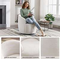 Fauteuil pivotant moderne et mignon, fauteuil club capitonné en sherpa, petit canapé rembourré, fauteuil à accoudoirs pour salon, une place pour appartement