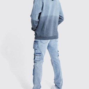 Manufacturer Casual Straight Leg Washed Multi Pocket <b>Men</b> Cargo <b>Jeans</b> - Product Image 2