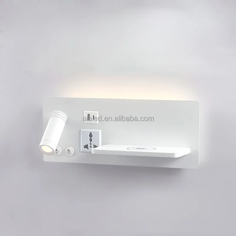 בית מלון רב תכליתי וילה דירת קריאה מנורת קיר USB סוג-C שקע מטען אלחוטי ליד המיטה אור מנורת חדר שינה